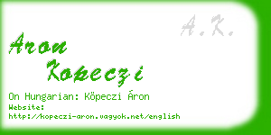 aron kopeczi business card